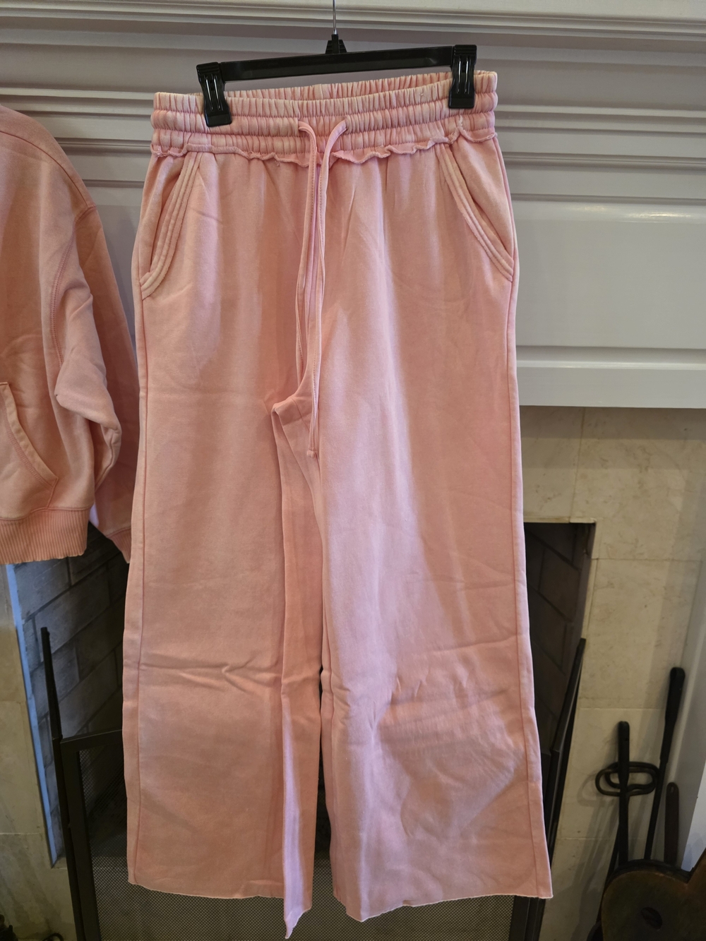 Zenana Outfitters Washed Pink Zip Hoodie & Wide-Leg Joggers Set - Picture 3 of 6